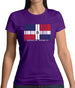Dominican Republic  Barcode Style Flag Womens T-Shirt