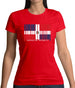Dominican Republic  Barcode Style Flag Womens T-Shirt
