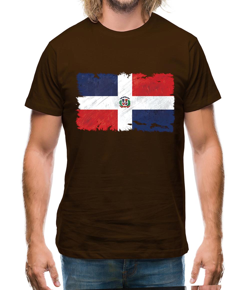 Dominican Republic Grunge Style Flag Mens T-Shirt