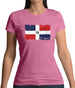 Dominican Republic Grunge Style Flag Womens T-Shirt