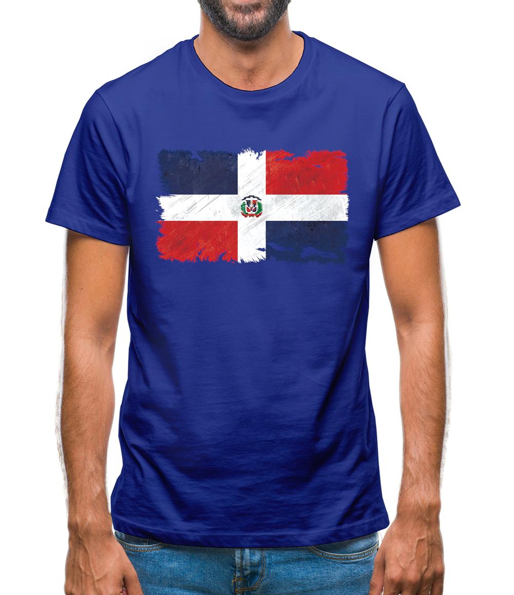 Dominican Republic Grunge Style Flag Mens T-Shirt