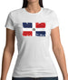 Dominican Republic Grunge Style Flag Womens T-Shirt