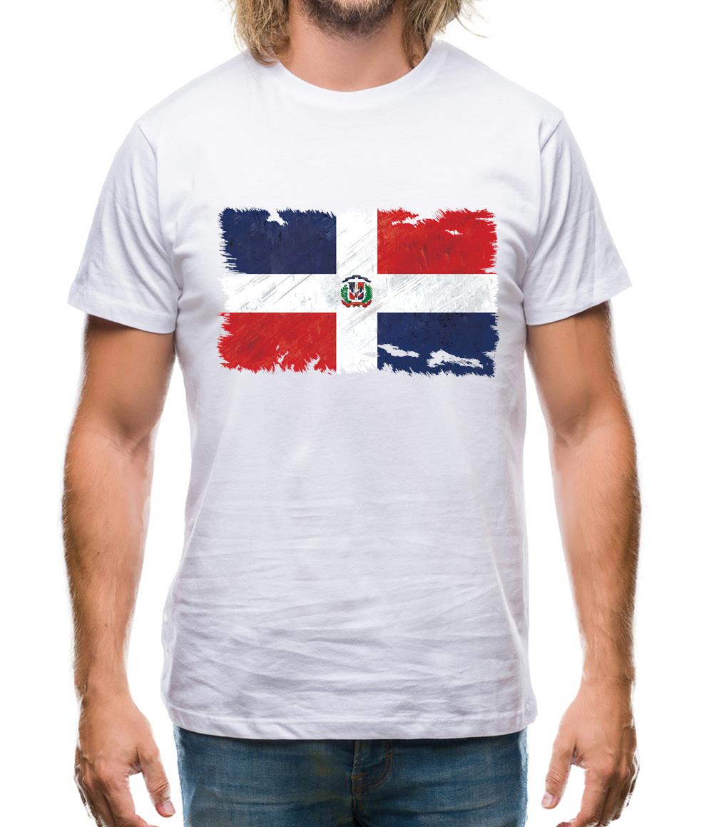 Dominican Republic Grunge Style Flag Mens T-Shirt