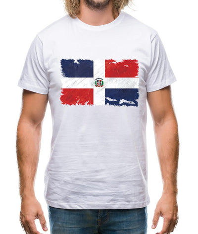 Dominican Republic Grunge Style Flag Mens T-Shirt