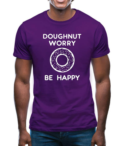 Doughnut Worry Be Happy Mens T-Shirt