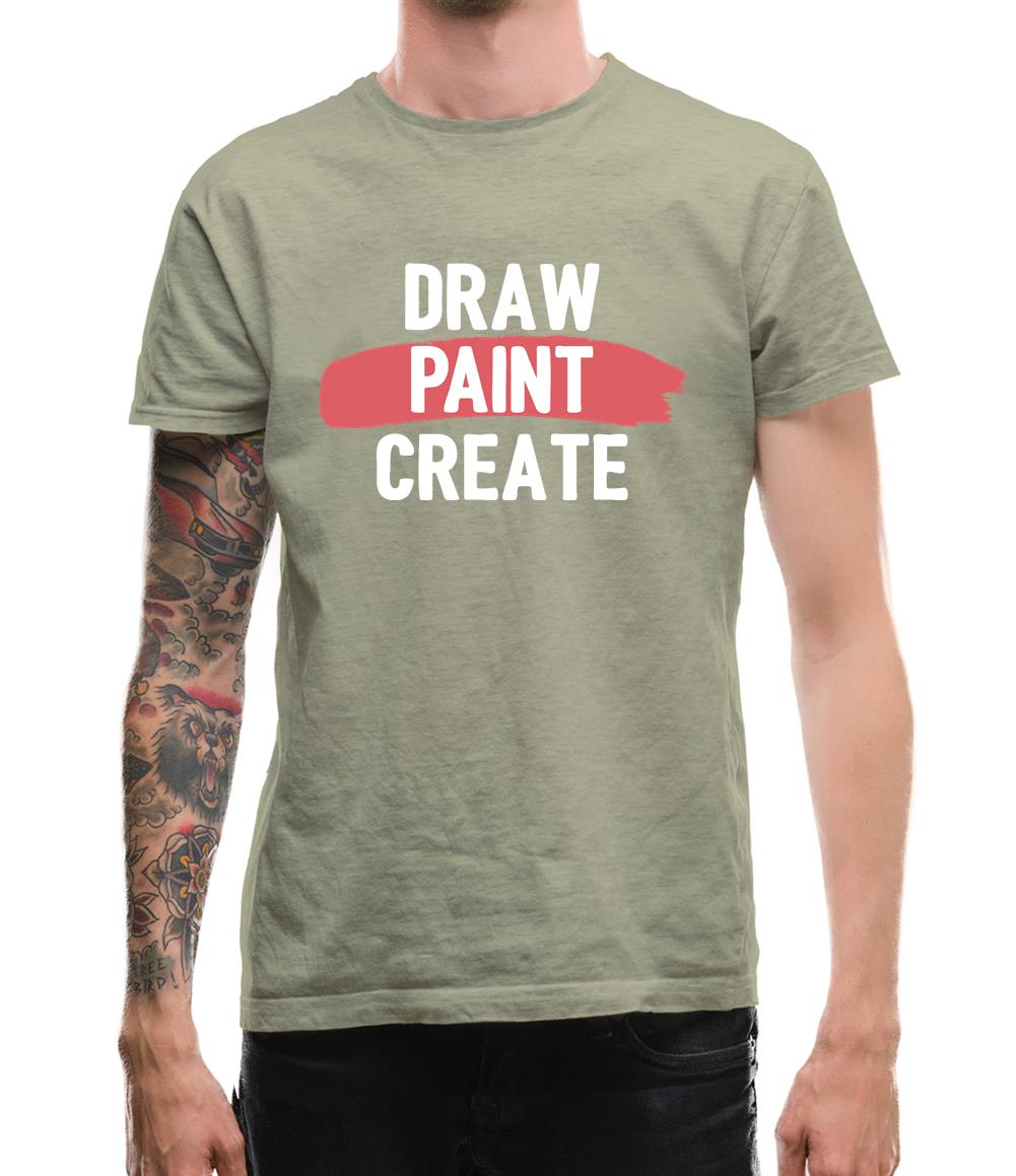 Draw, Paint, Create Mens T-Shirt