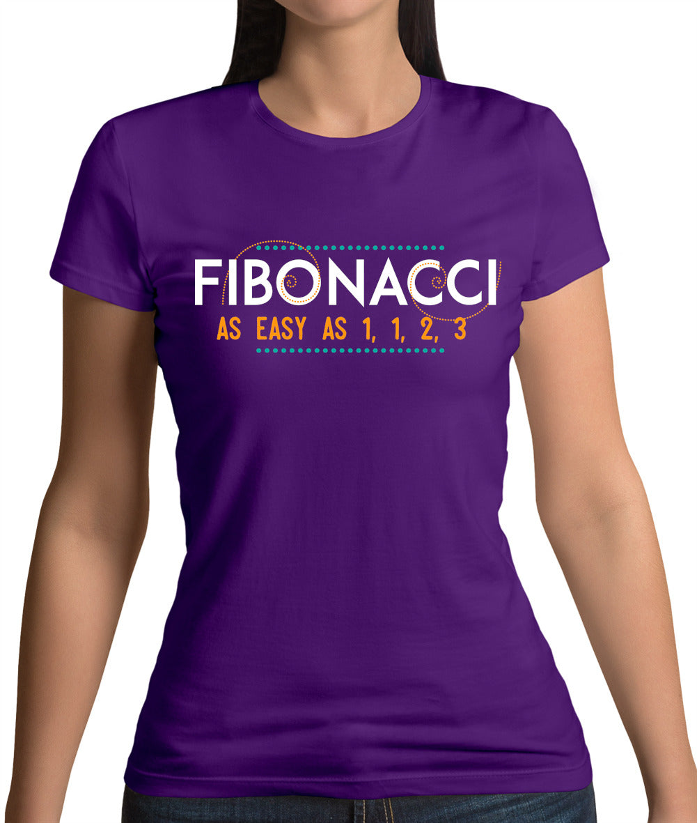 Fibonacci - As Easy As 1, 1, 2, 3 Womens T-Shirt