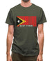 East Timor  Barcode Style Flag Mens T-Shirt