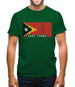 East Timor  Barcode Style Flag Mens T-Shirt