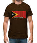 East Timor  Barcode Style Flag Mens T-Shirt