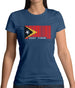 East Timor  Barcode Style Flag Womens T-Shirt