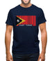 East Timor  Barcode Style Flag Mens T-Shirt