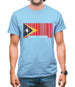 East Timor  Barcode Style Flag Mens T-Shirt