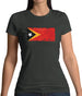 East Timor Grunge Style Flag Womens T-Shirt
