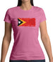 East Timor Grunge Style Flag Womens T-Shirt