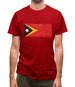 East Timor Grunge Style Flag Mens T-Shirt