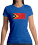 East Timor Grunge Style Flag Womens T-Shirt