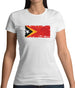East Timor Grunge Style Flag Womens T-Shirt