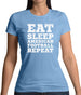 Eat Sleep American Football Repeat Womens T-Shirt