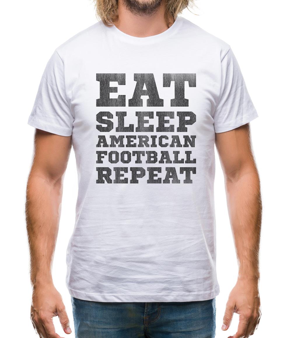 Eat Sleep American Football Repeat Mens T-Shirt