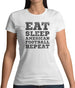 Eat Sleep American Football Repeat Womens T-Shirt