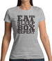 Eat Sleep Box REPEAT Womens T-Shirt