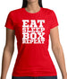 Eat Sleep Box REPEAT Womens T-Shirt