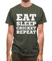 Eat Sleep Cricket Repeat Mens T-Shirt