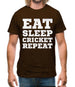 Eat Sleep Cricket Repeat Mens T-Shirt