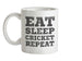 Eat Sleep Cricket Repeat Ceramic Mug