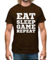 Eat Sleep Game Repeat Mens T-Shirt