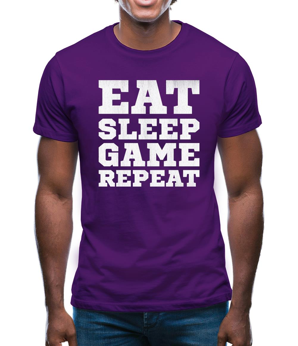 Eat Sleep Game Repeat Mens T-Shirt