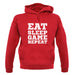 Eat Sleep Game Repeat unisex hoodie