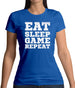 Eat Sleep Game Repeat Womens T-Shirt