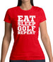 Eat Sleep Golf Repeat Womens T-Shirt