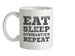 Eat Sleep Gymnastics Repeat Ceramic Mug