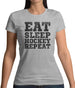 Eat Sleep Hockey Repeat Womens T-Shirt