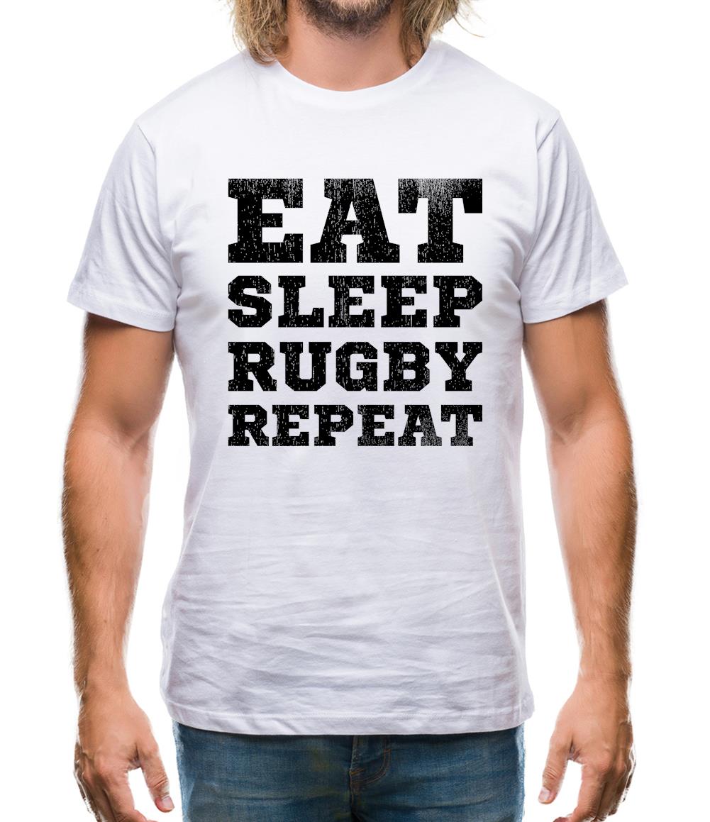 Eat Sleep Rugby Repeat Mens T-Shirt