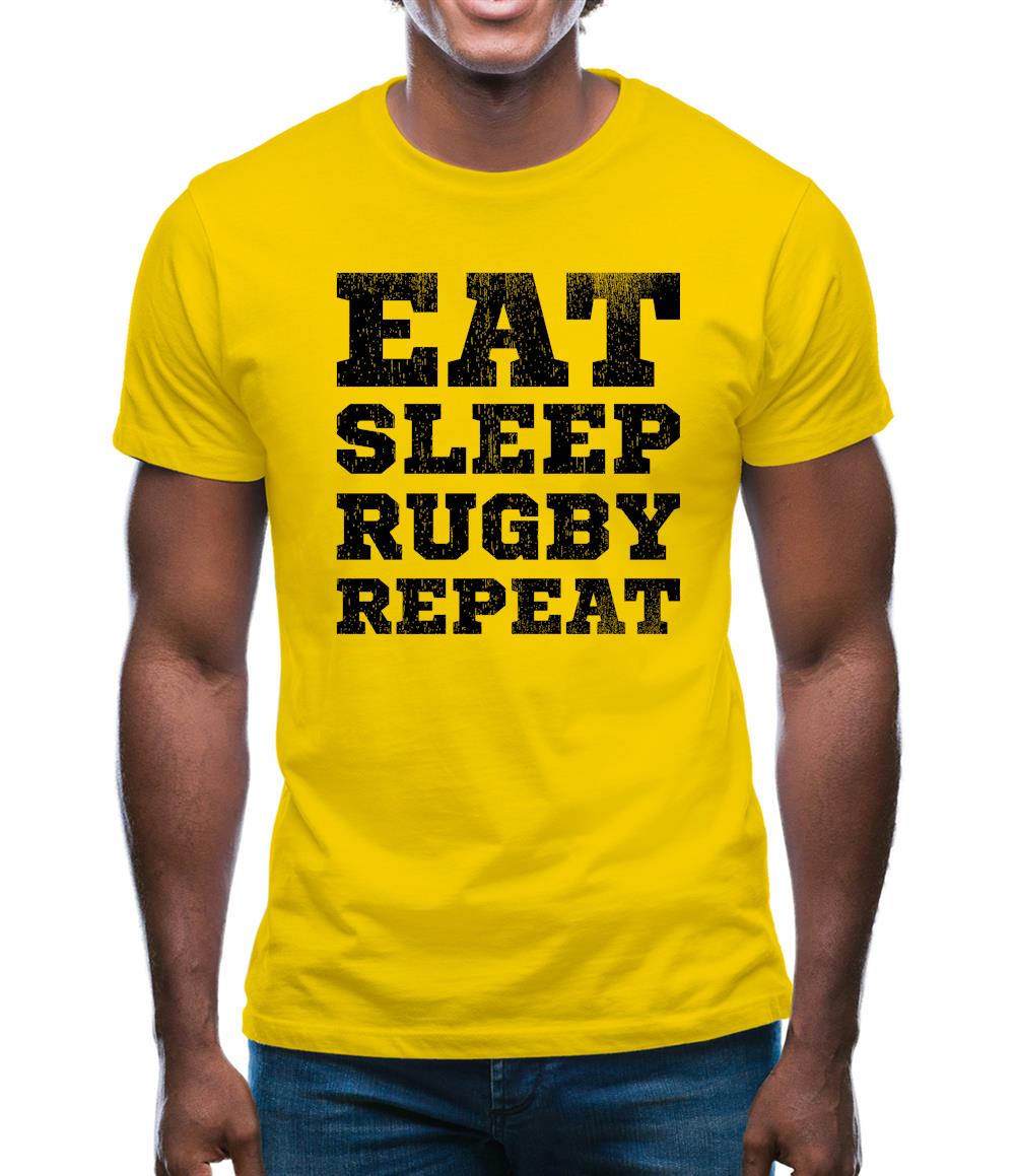 Eat Sleep Rugby Repeat Mens T-Shirt