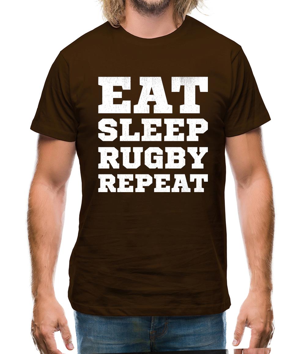 Eat Sleep Rugby Repeat Mens T-Shirt