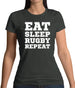 Eat Sleep Rugby Repeat Womens T-Shirt