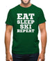 Eat Sleep Ski Repeat Mens T-Shirt