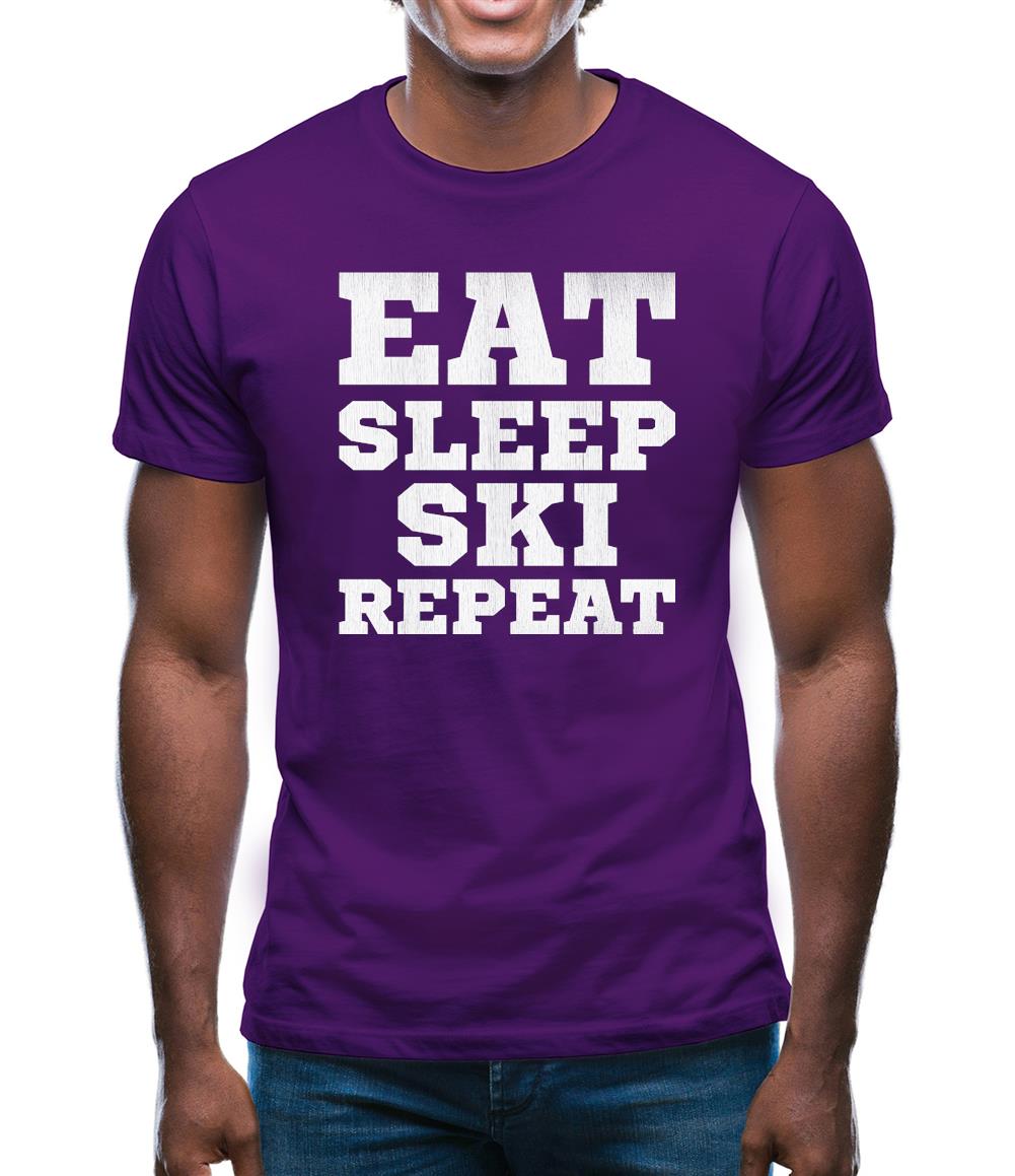 Eat Sleep Ski Repeat Mens T-Shirt