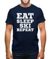 Eat Sleep Ski Repeat Mens T-Shirt