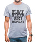 Eat Sleep Ski Repeat Mens T-Shirt