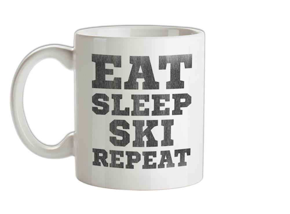 Eat Sleep Ski Repeat Ceramic Mug