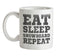 Eat Sleep Snowboard Repeat Ceramic Mug