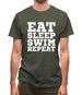 Eat Sleep Swim Repeat Mens T-Shirt