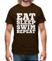 Eat Sleep Swim Repeat Mens T-Shirt