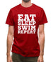 Eat Sleep Swim Repeat Mens T-Shirt